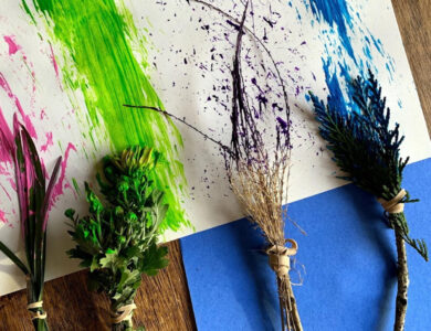 art activities for preschoolers, nature painting